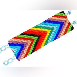 Arrowhead Huichol  Bracelet Beaded Multicolor BRACELET Mexican Art